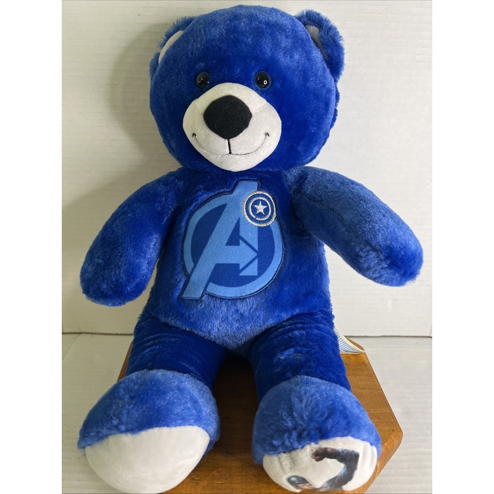 Building A Bear Marvel Captain America Plush Bear 17" Talking‎ sound Tested Blue